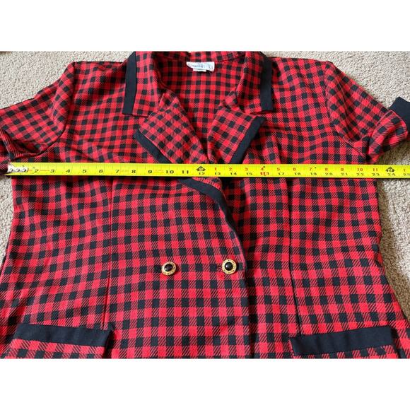 Vintage Blazer Plaid Short Sleeve Old Money Quiet Luxury Buffalo Check Retro - Picture 4 of 7